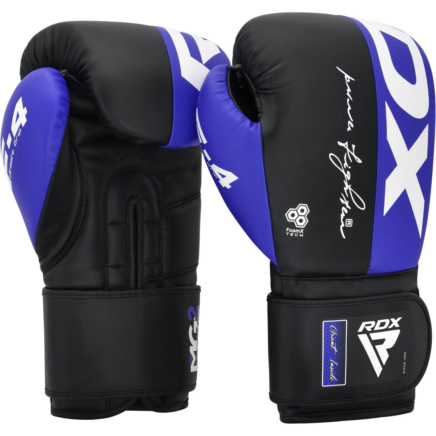 RDX REX F4 MMA, BJJ, Muay Thai, Kickboxing, Training Boxing Gloves - BLUE/BLACK - 12oz - Pro-Distributing