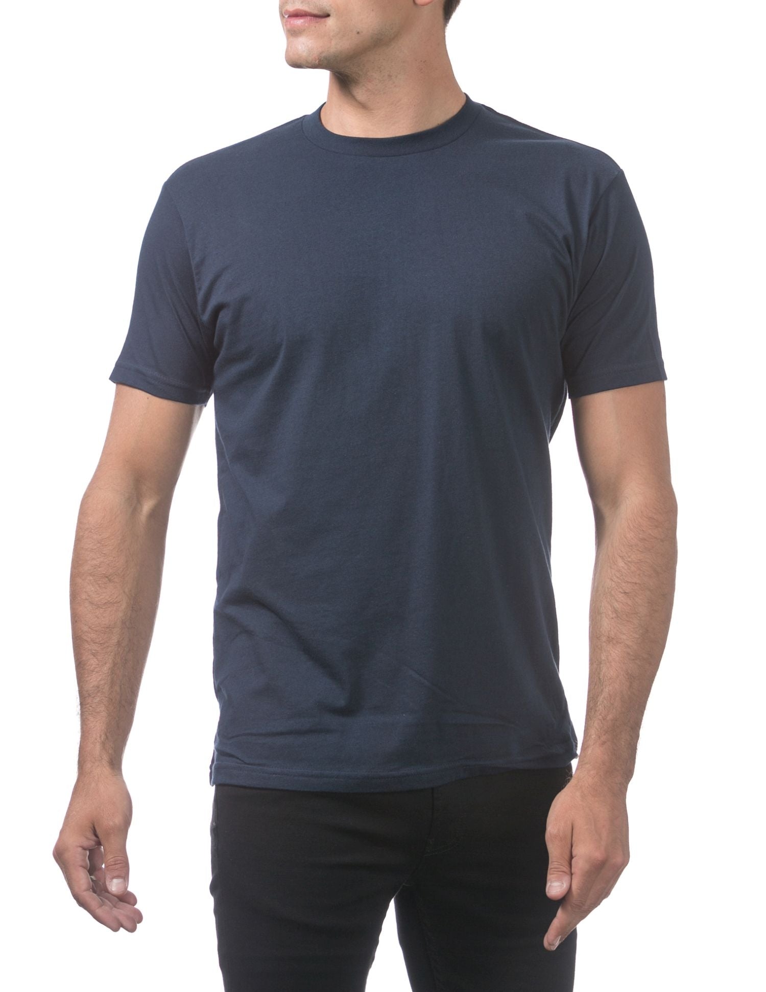 Pro Club Men's Comfort Cotton Short Sleeve T-Shirt - Navy Blue - Small - Pro-Distributing