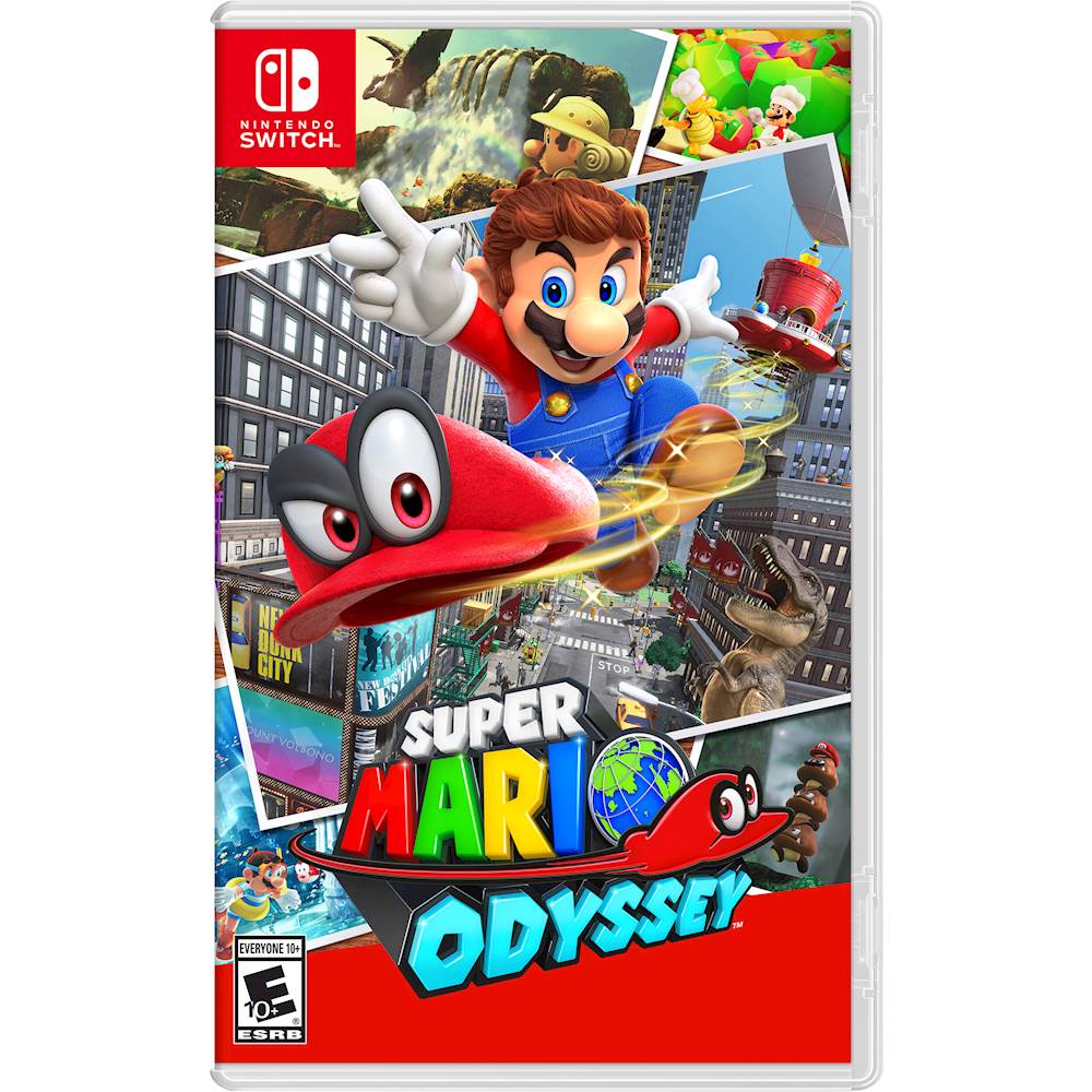 Nintendo Switch Lite Console Gray with Super Mario Odyssey, Accessory Starter Kit and Screen Cleaning Cloth Bundle - Pro-Distributing