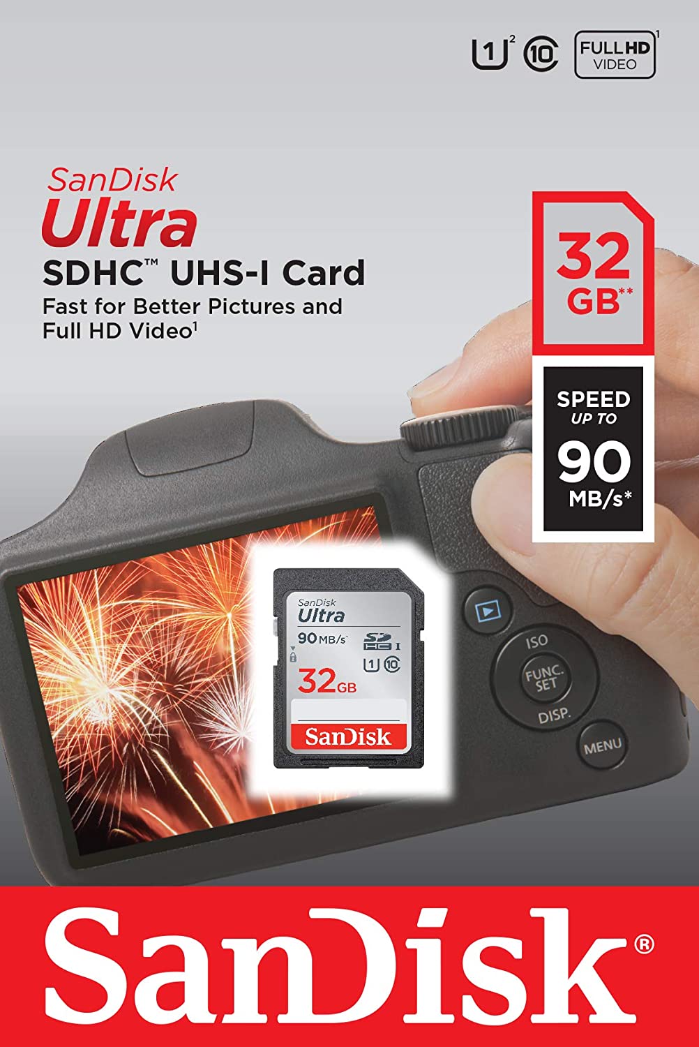 SanDisk 32GB Ultra SDHC UHS-I Memory Card - 90MB/s, C10, U1, Full HD, SD Card - SDSDUNR-032G-GN6IN - Pro-Distributing