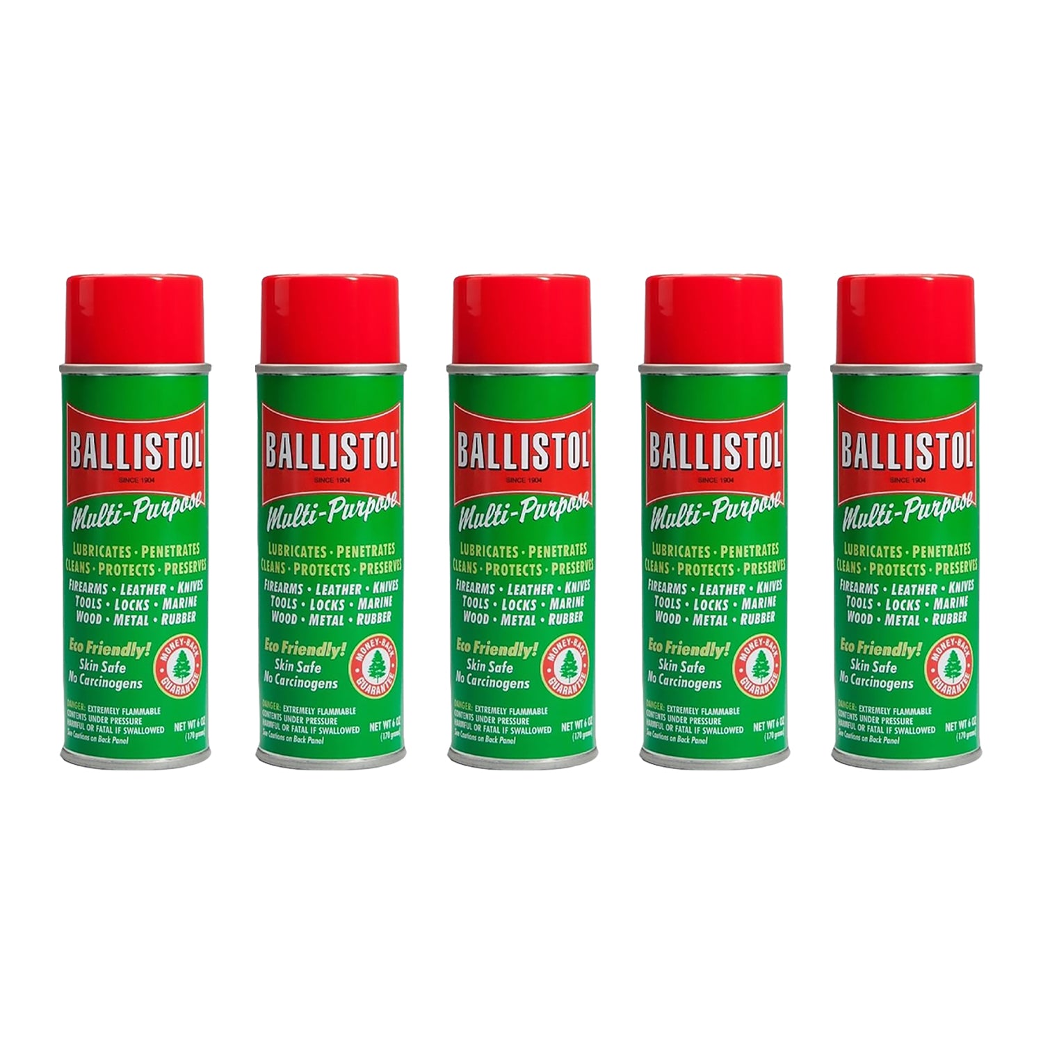 5-Pack Ballistol 6 oz Multi-Purpose Oil Lubricant Cleaner and Protectant for Wood, Metal, Rubber - Pro-Distributing