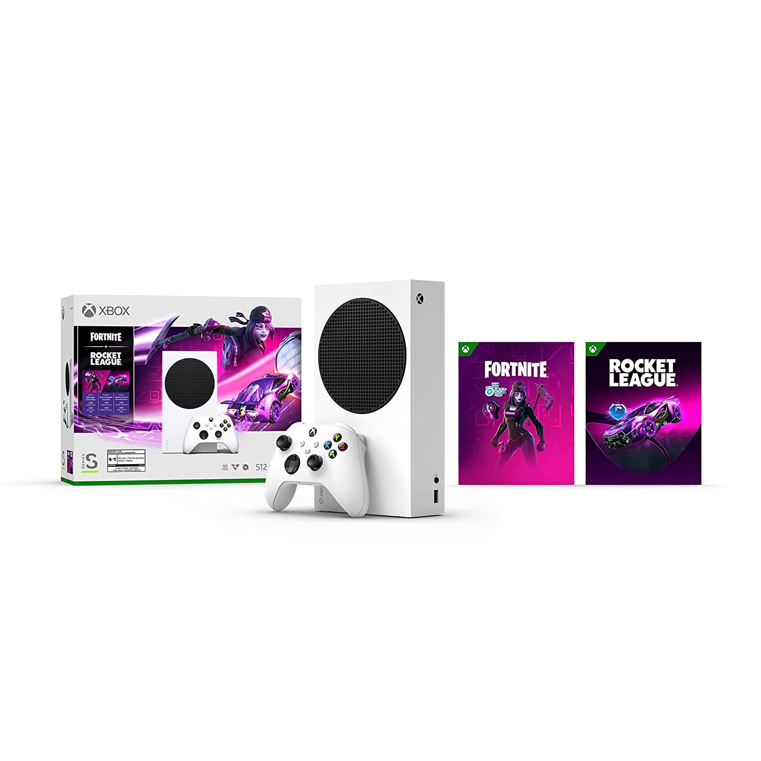Microsoft Xbox Series S Console Fortnite Rocket League with Extra Controller Bundle - Carbon Black - Pro-Distributing