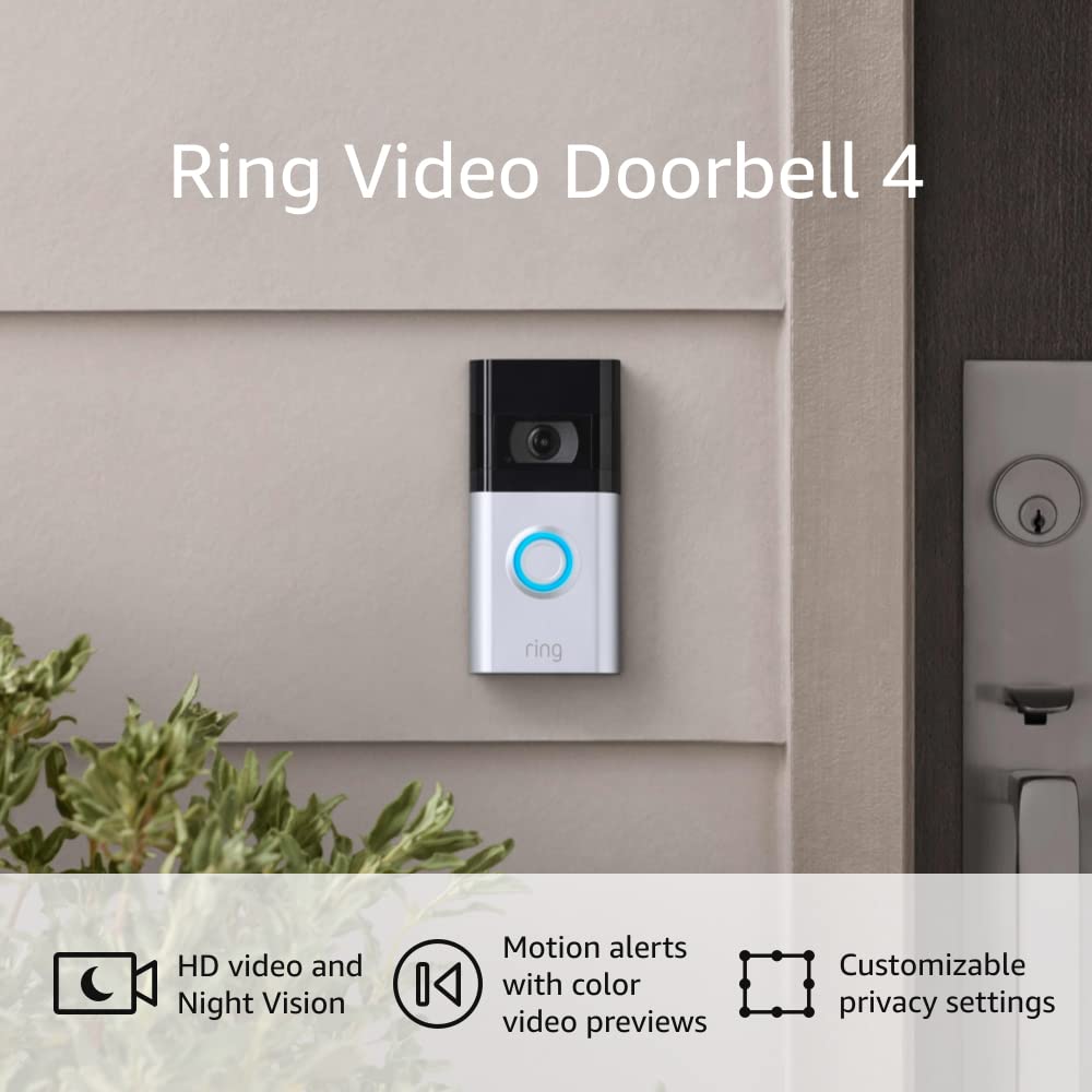 Ring Video Doorbell 4 1080p HD Wi-Fi Video Doorbell - Wired/Battery Operated - Pro-Distributing