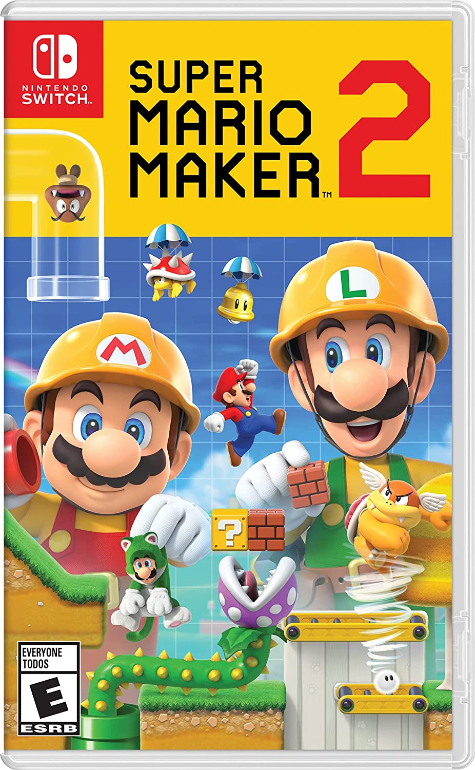 Nintendo Switch Lite Console Yellow with Super Mario Maker 2, Accessory Starter Kit and Screen Cleaning Cloth Bundle - Pro-Distributing
