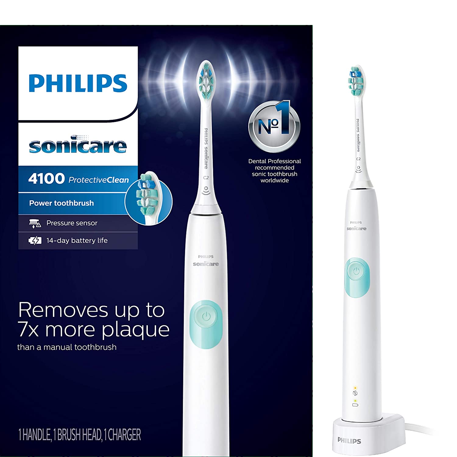 Philips Sonicare HX6817/01 ProtectiveClean 4100 Rechargeable Electric Toothbrush, White - Pro-Distributing