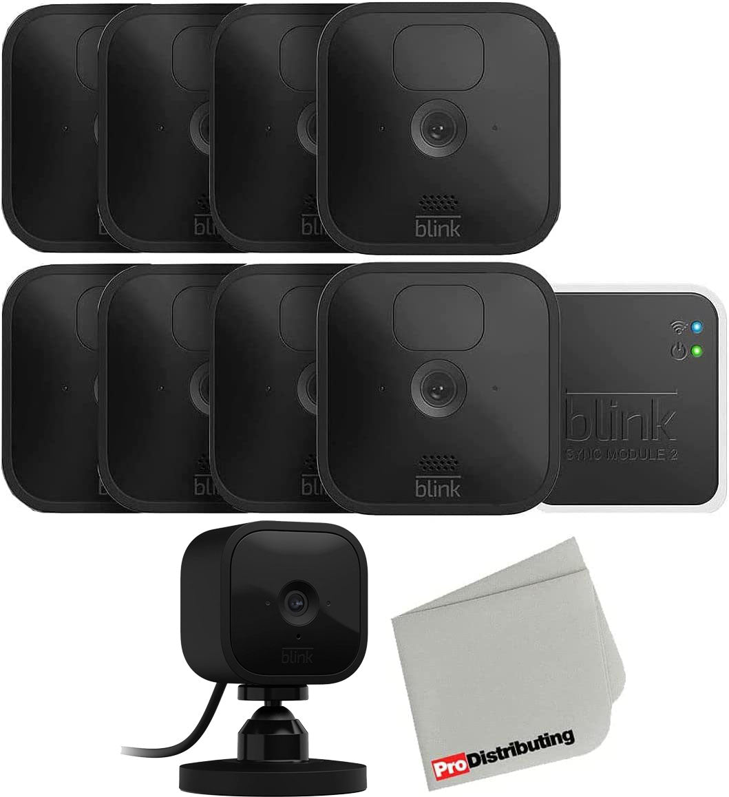 8 Cam Blink Outdoor Wireless Security Camera with Mini Indoor Camera Bundle - Pro-Distributing