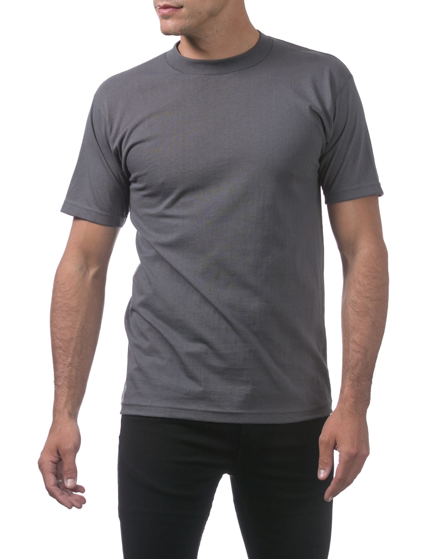 Pro Club Men's Comfort Cotton Short Sleeve T-Shirt - Graphite - Large - Pro-Distributing