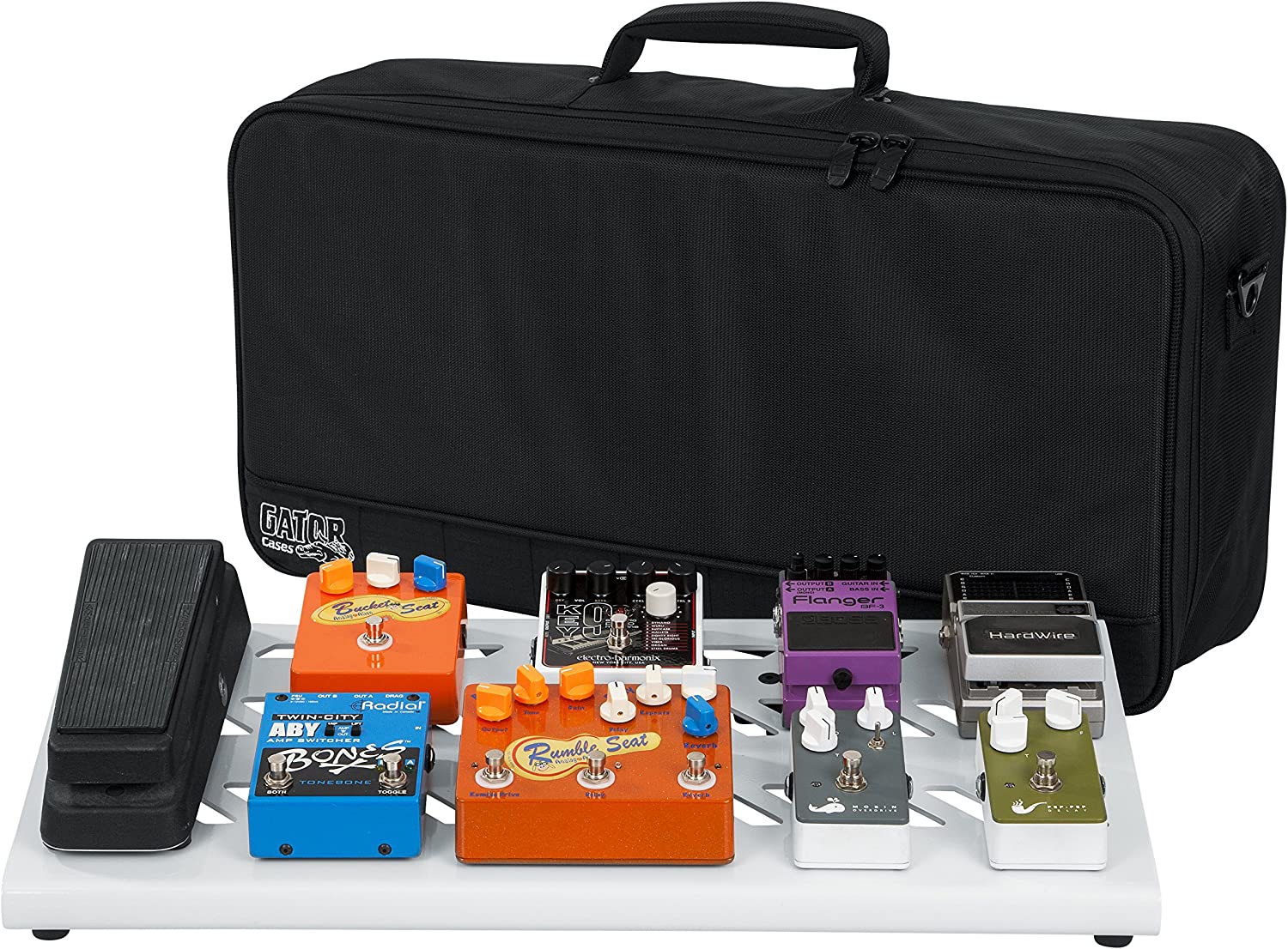 Gator Cases Large Aluminum Guitar Pedal Board with Carry Bag - White - Pro-Distributing