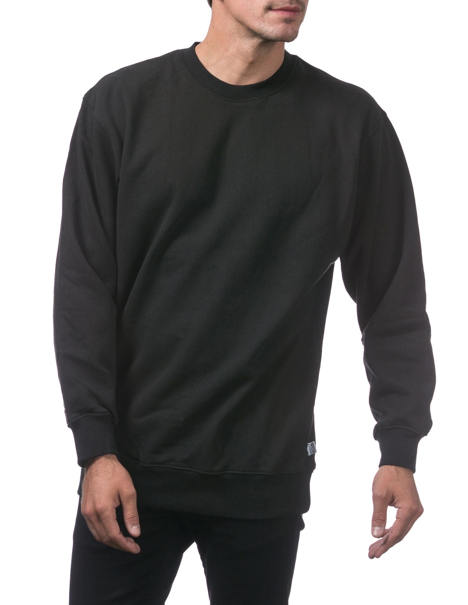 Pro Club Men's Heavyweight Crew Neck Fleece Pullover Sweater - Black - Medium - Pro-Distributing