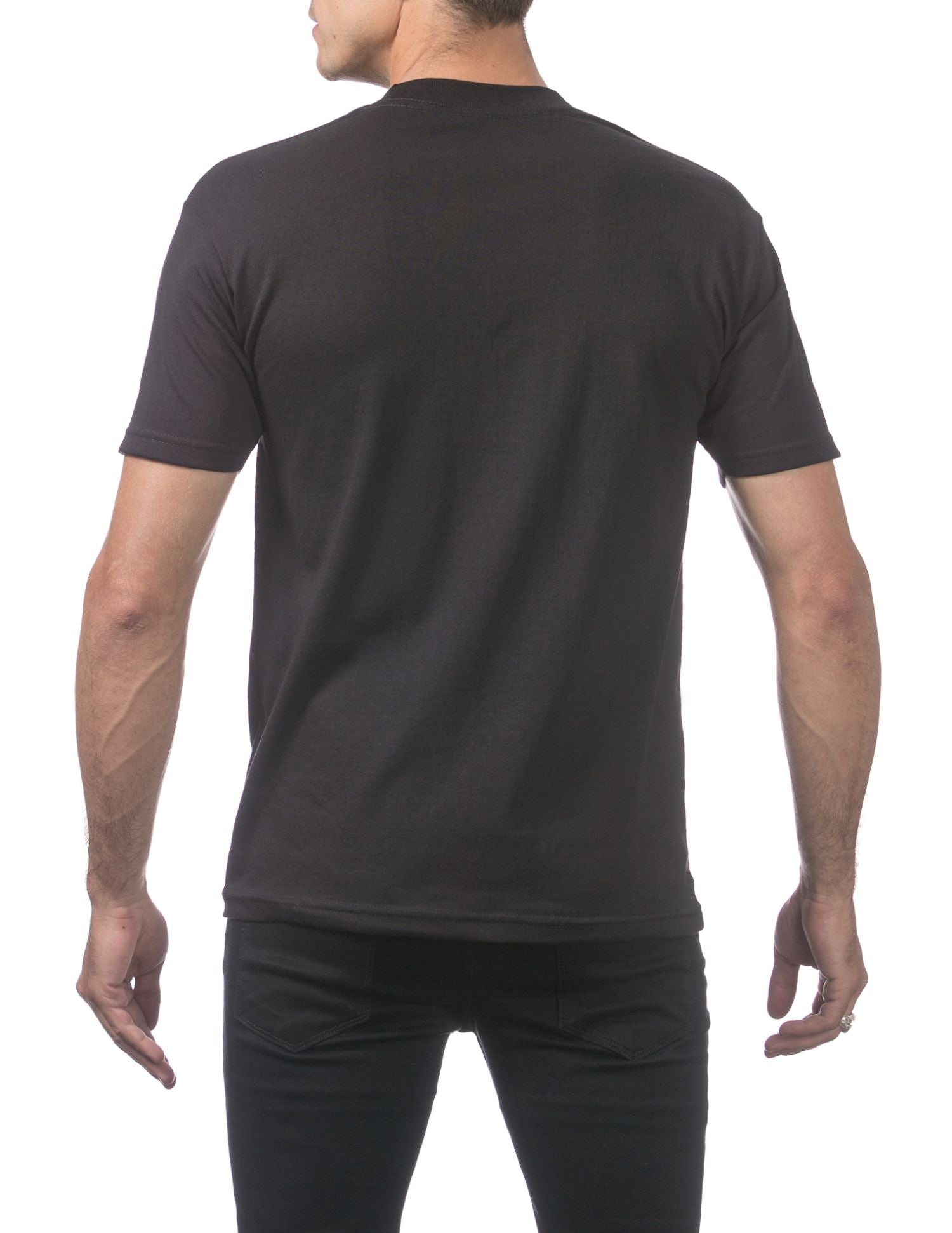 Pro Club Men's Comfort Cotton Short Sleeve T-Shirt - Black - Large - Pro-Distributing