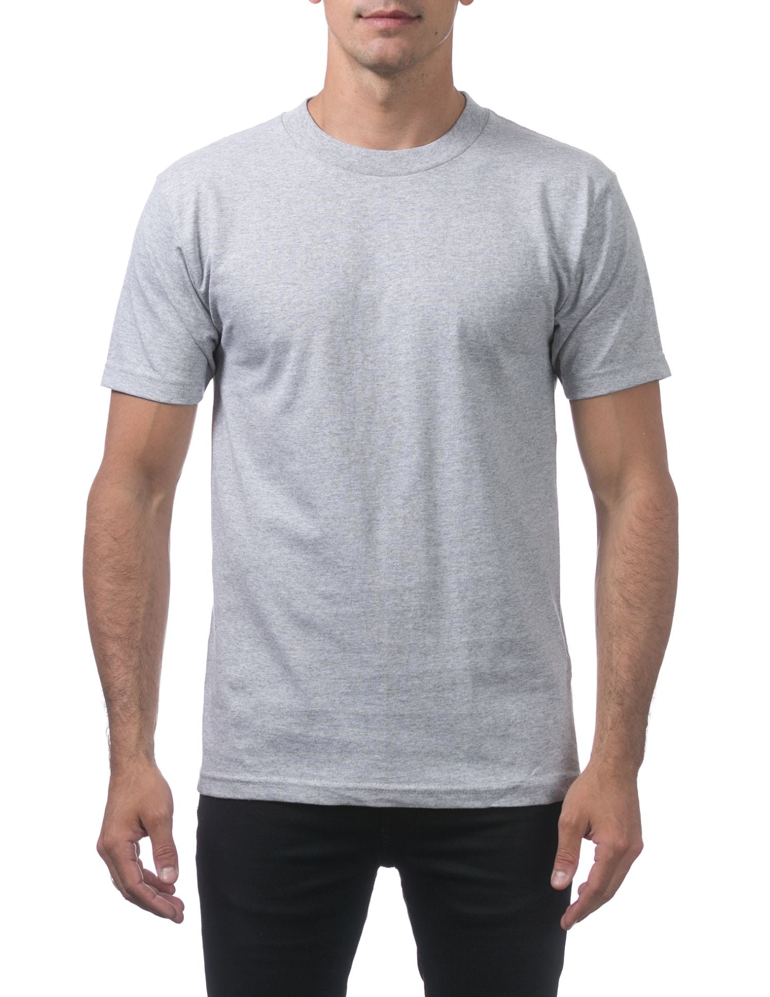 Pro Club Men's Comfort Cotton Short Sleeve T-Shirt - Heather Gray - Large - Pro-Distributing