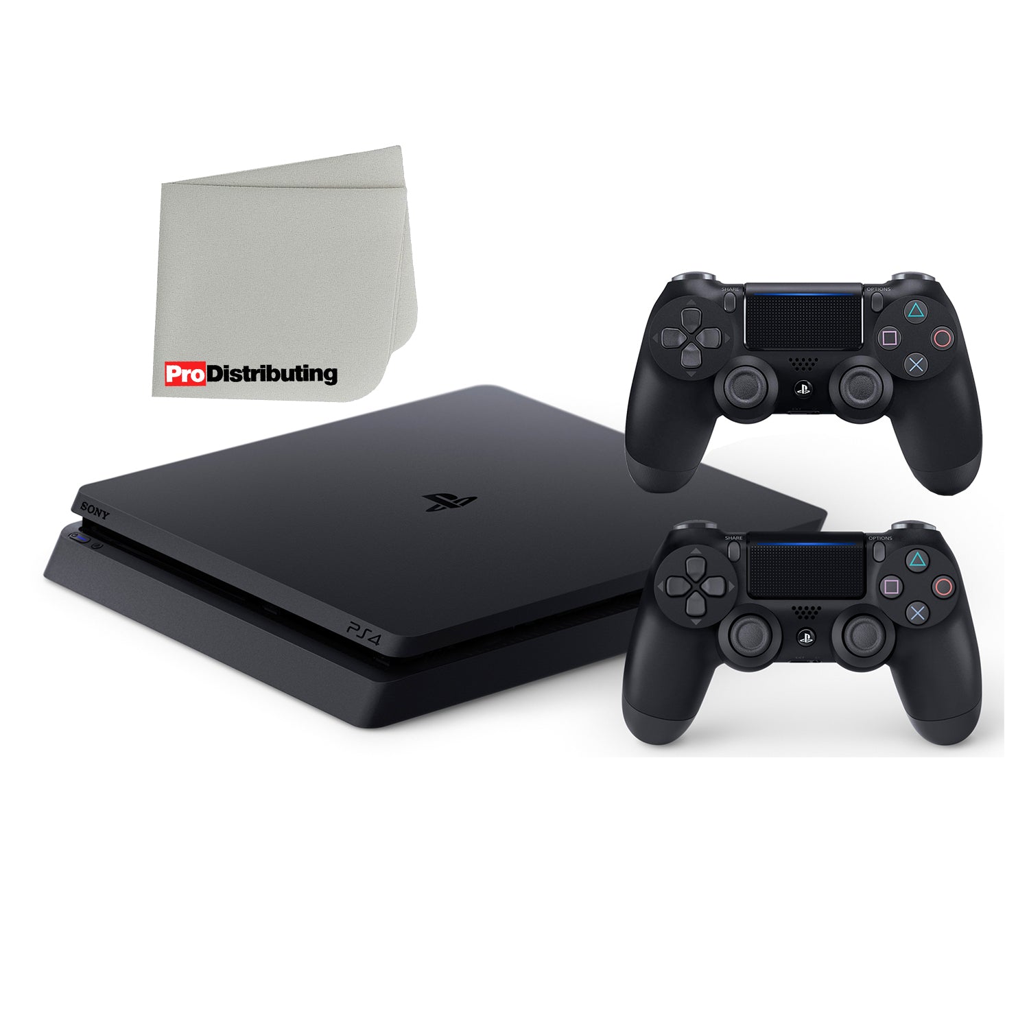 Sony PlayStation 4 Slim 1TB Video Game Console with Extra Dualshock Controller - Black - Pro-Distributing