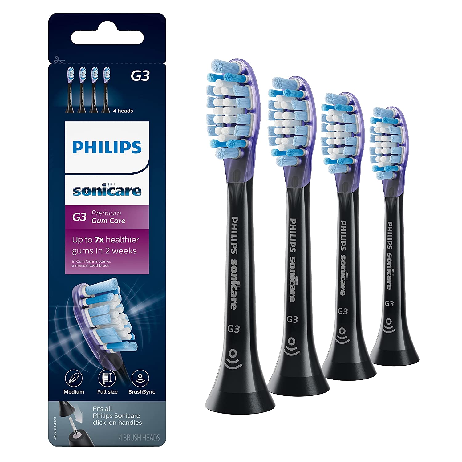 4 Pack Philips Sonicare Premium Gum Care Replacement Toothbrush Heads, HX9054/65, White - Pro-Distributing