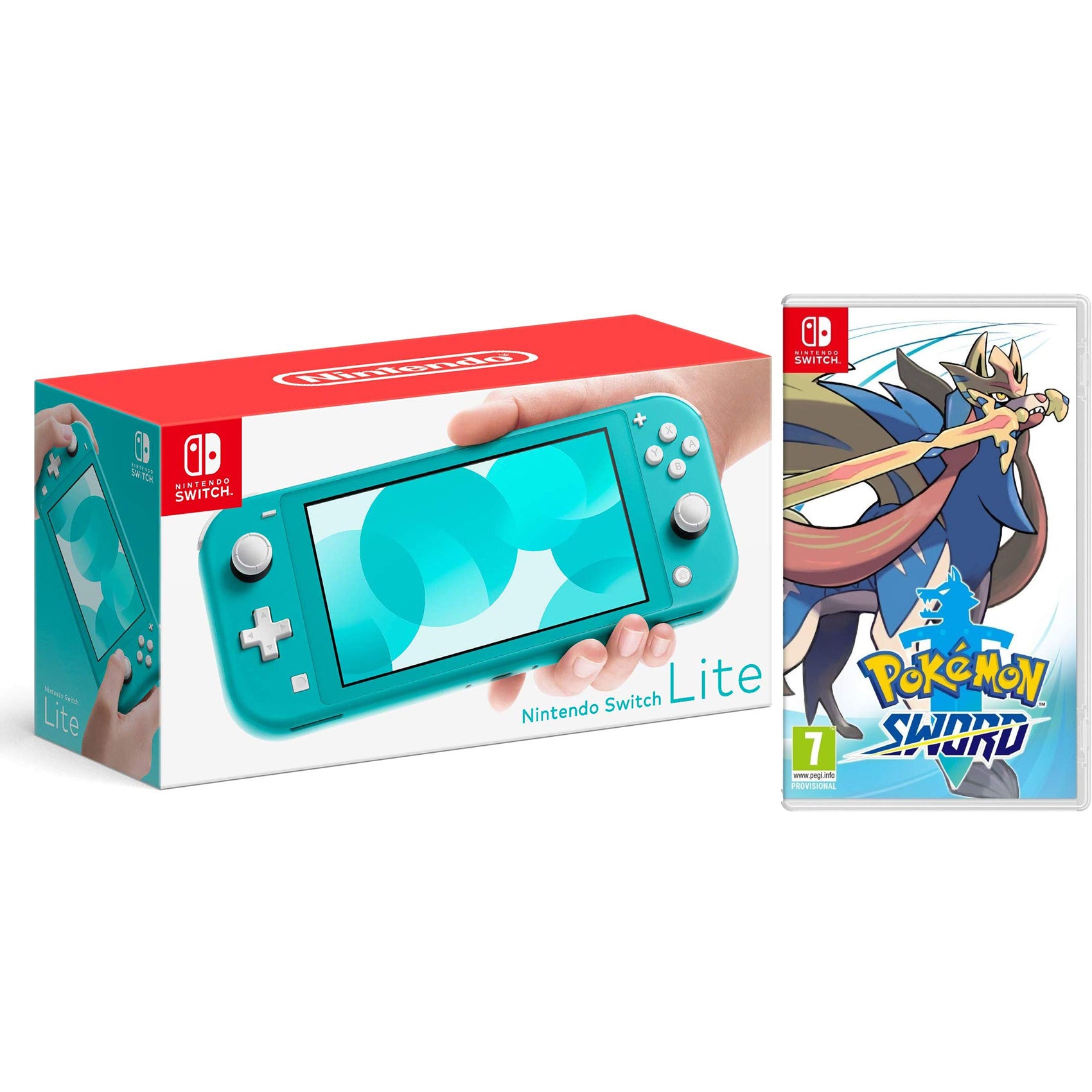 Nintendo Switch Lite 32GB Turquoise and Pokemon Sword Bundle - Pro-Distributing