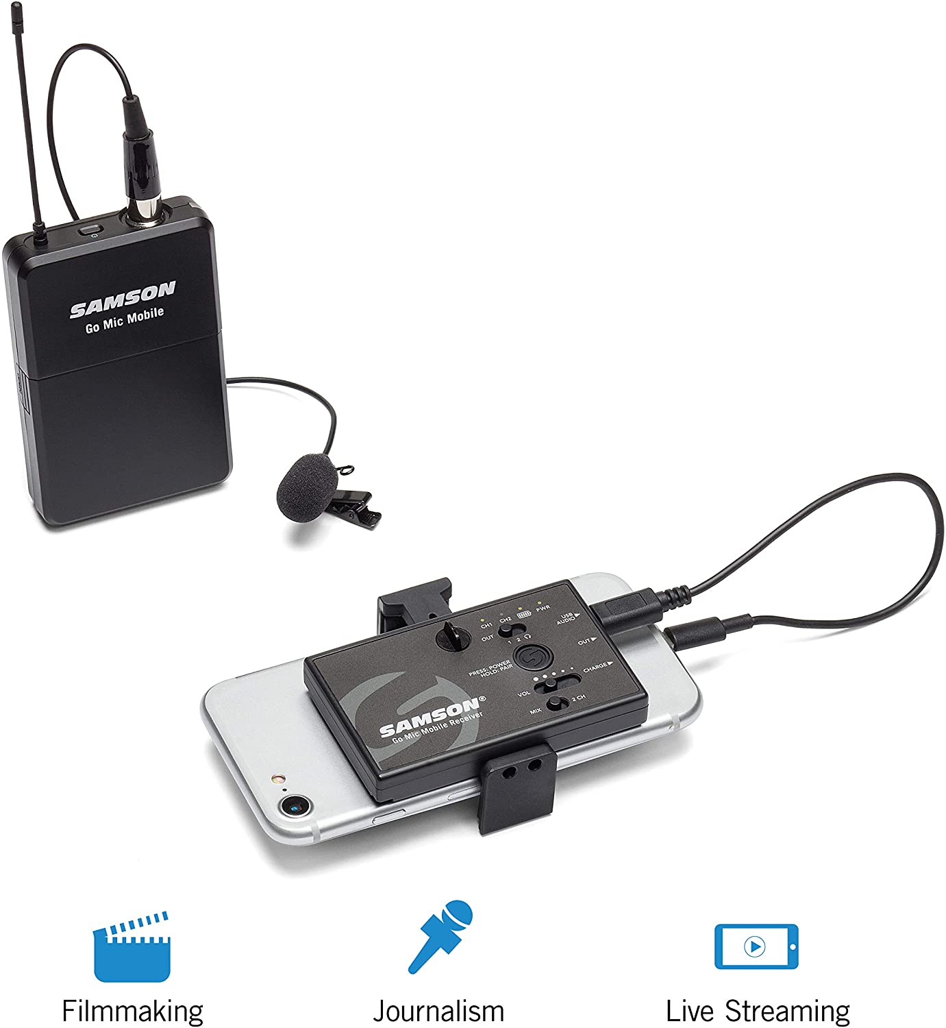 Samson Go Mic Mobile Lavalier Wireless System and SR850 Open Back Headphone Bundle - Pro-Distributing