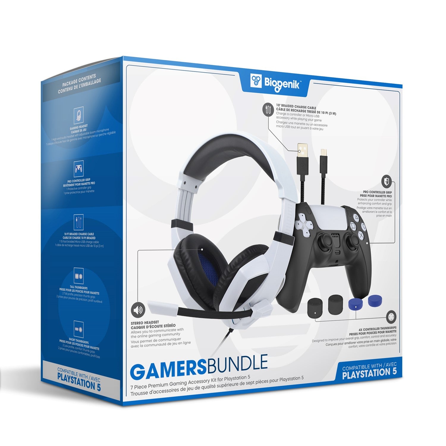 Biogenik 7 Piece Gamers Bundle Accessory Kit - Playstation 5 - Pro-Distributing