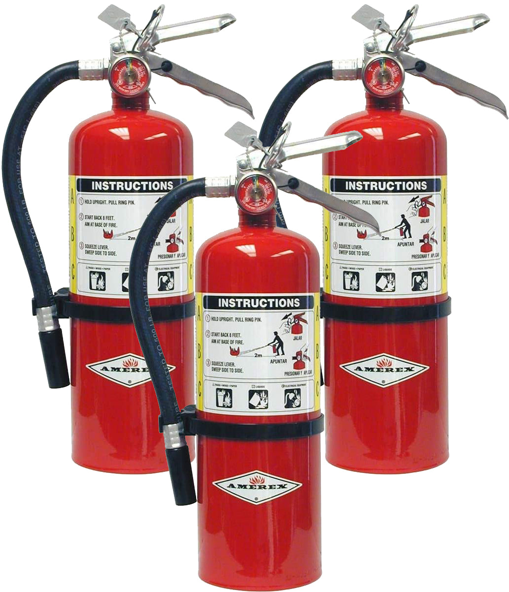 Amerex B402, 5lb ABC Dry Chemical Class A B C Fire Extinguisher - 3 Pack - Pro-Distributing