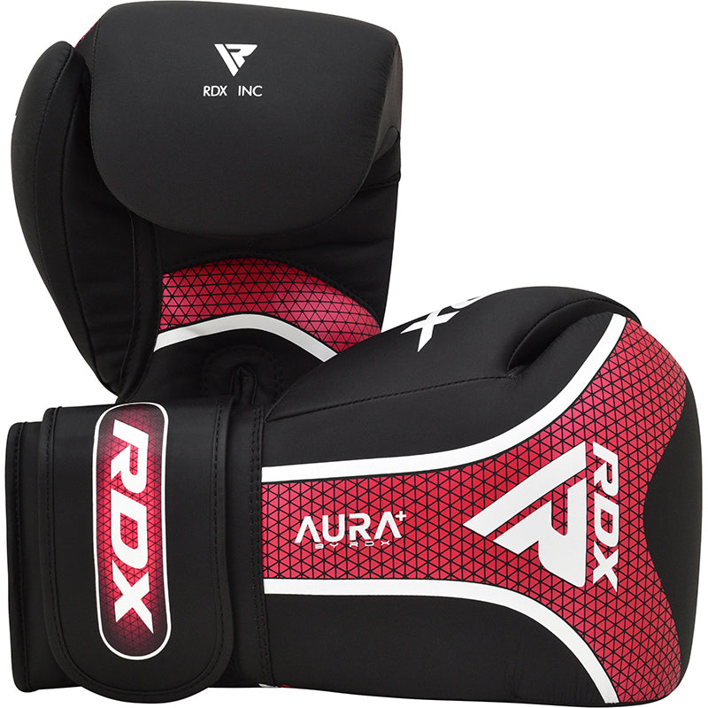 RDX T17 Aura Nova Tech Boxing Sparring Gloves - Red - 14oz - Shock Absorbing Foam, Moisture Wicking for Heavy Punching Bag Training, Kickboxing, Muay Thai, Sparring - Pro-Distributing