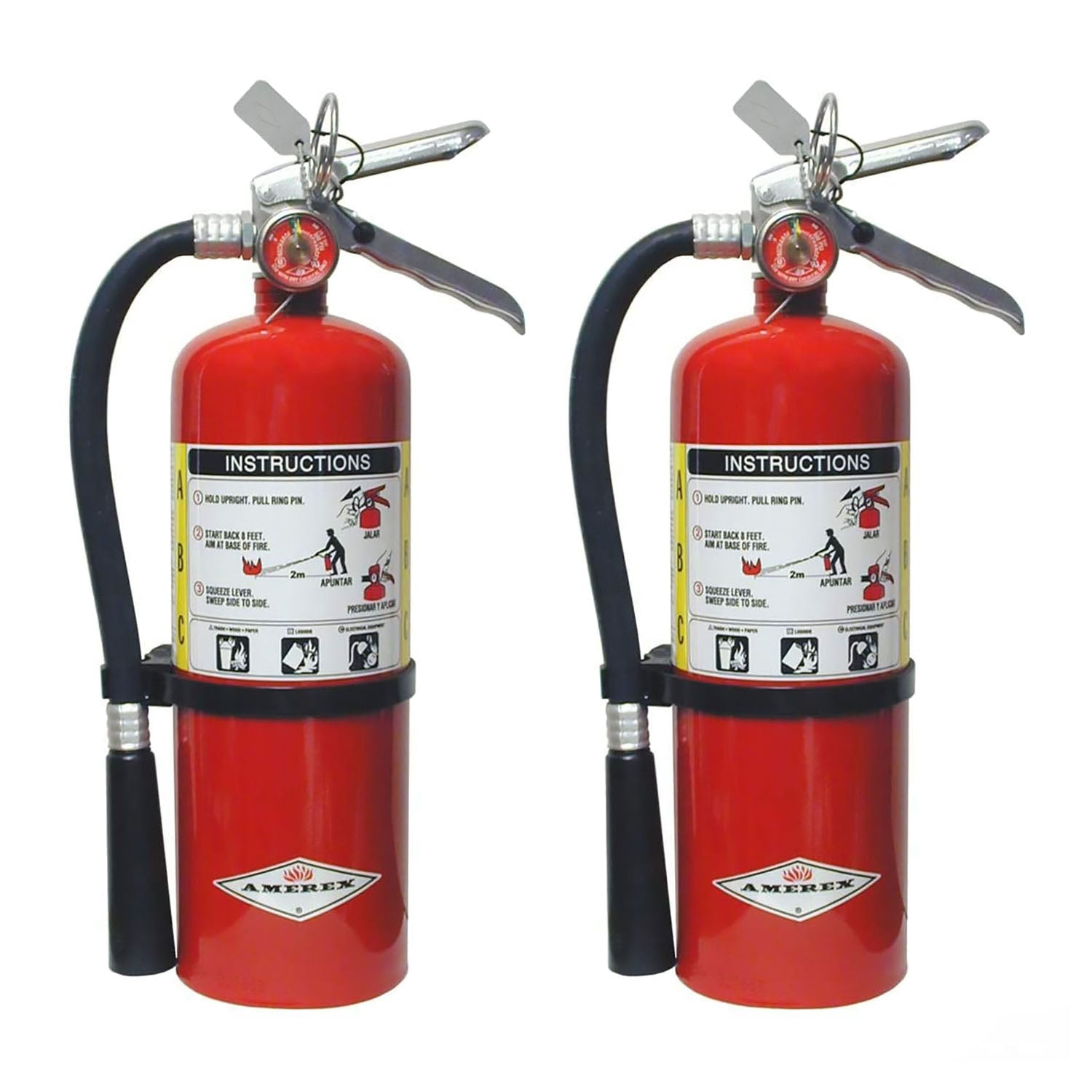 2 Pack Amerex B500, 5lb ABC Dry Chemical Class A B C Fire Extinguisher - Pro-Distributing