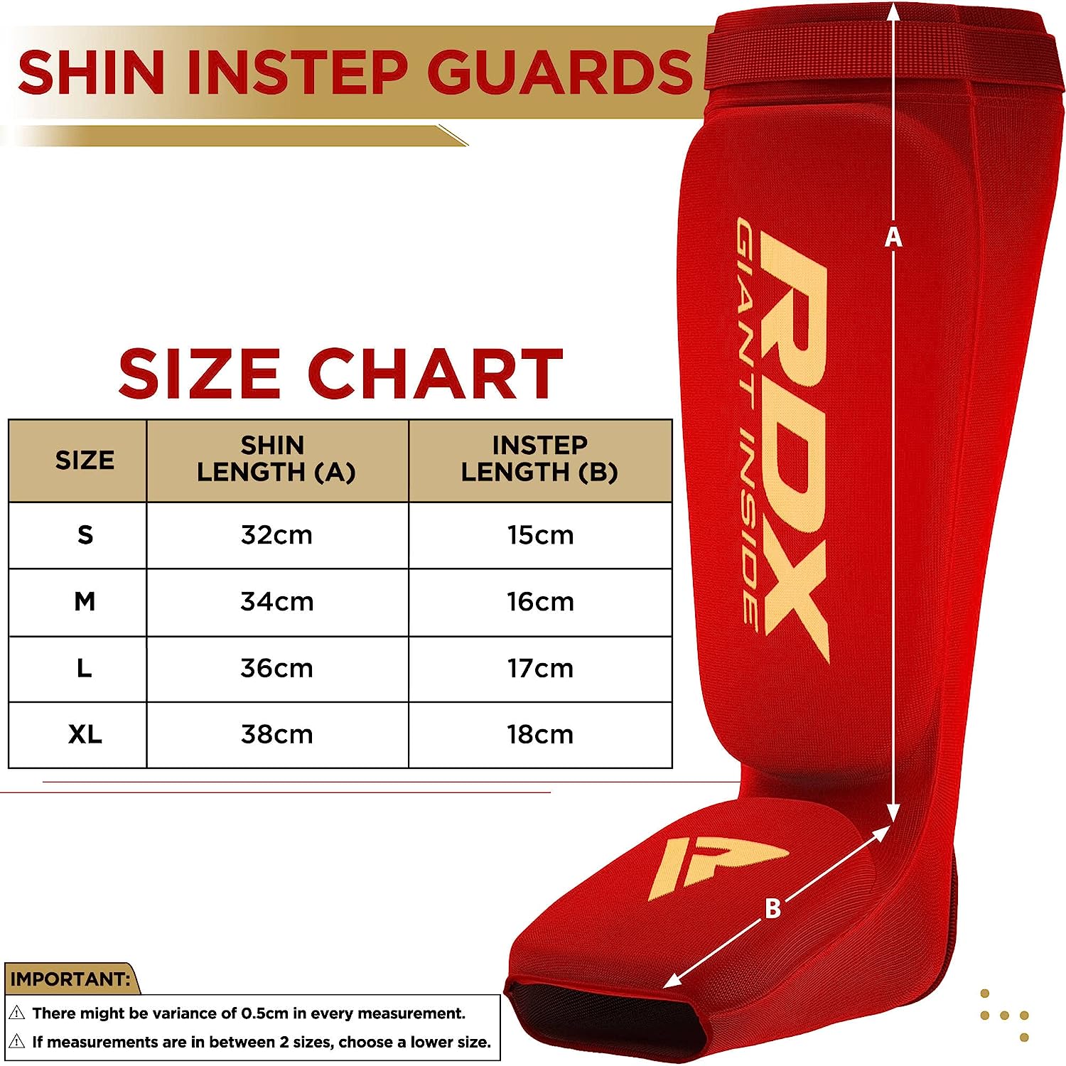 RDX SI Gel Padded Shin Guards Leg Instep Protection Pads for MMA, BJJ, Kickboxing, Muay Thai, Training - RED - LARGE - Pro-Distributing